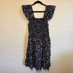 Time and Tru Black Floral Smocked Dress